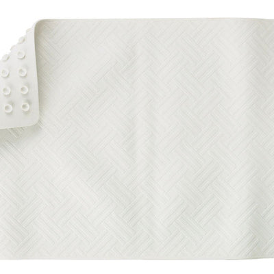 Living Accents 28 in. L X 16 in. W White Thermo Plastic Elastomer Bath Mat Latex Free
