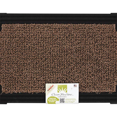 GrassWorx Clean Machine 18 in. W X 30 in. L Black/Brown Astroturf Door Mat