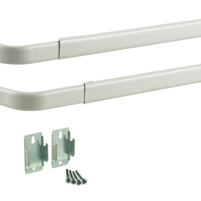 Kenney Enamel White Double Curtain Rod 28 in. L X 48 in. L
