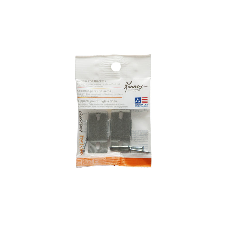Kenney Chrome Silver Double Curtain Rod Bracket 4.5 in. L