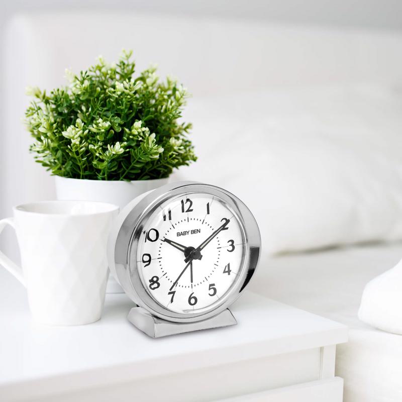 Westclox Baby Ben Silver Alarm Clock Analog Battery Operated