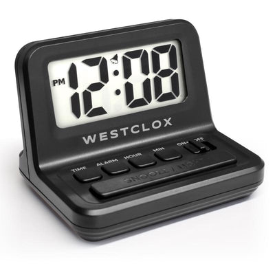Westclox 0.8 in. Black Travel Alarm Clock Digital