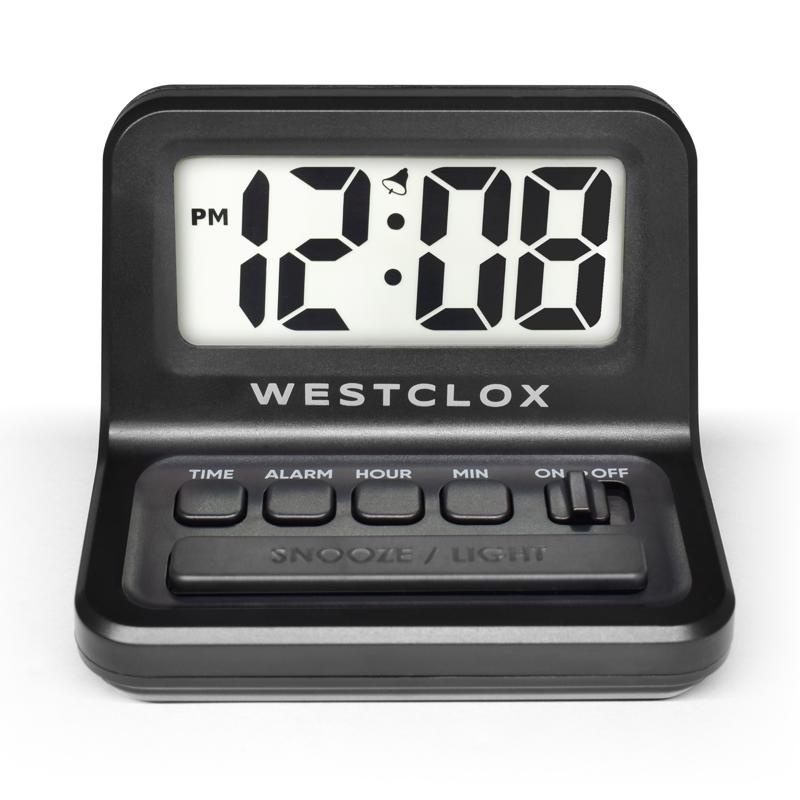 Westclox 0.8 in. Black Travel Alarm Clock Digital