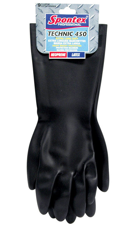 Spontex Technic 450 Latex/Neoprene Cleaning Gloves M Black