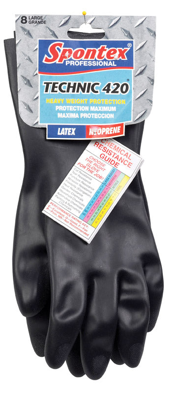 Spontex Technic 420 Latex/Neoprene Cleaning Gloves L Black