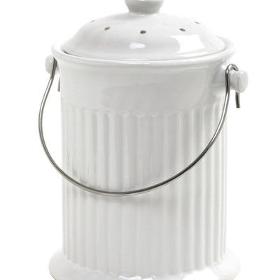 Norpro Nordic White Ceramic Compost Keeper 1 gal