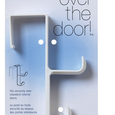 iDesign 5-1/2 in. L White Plastic Medium Over-the-Door Double Hook