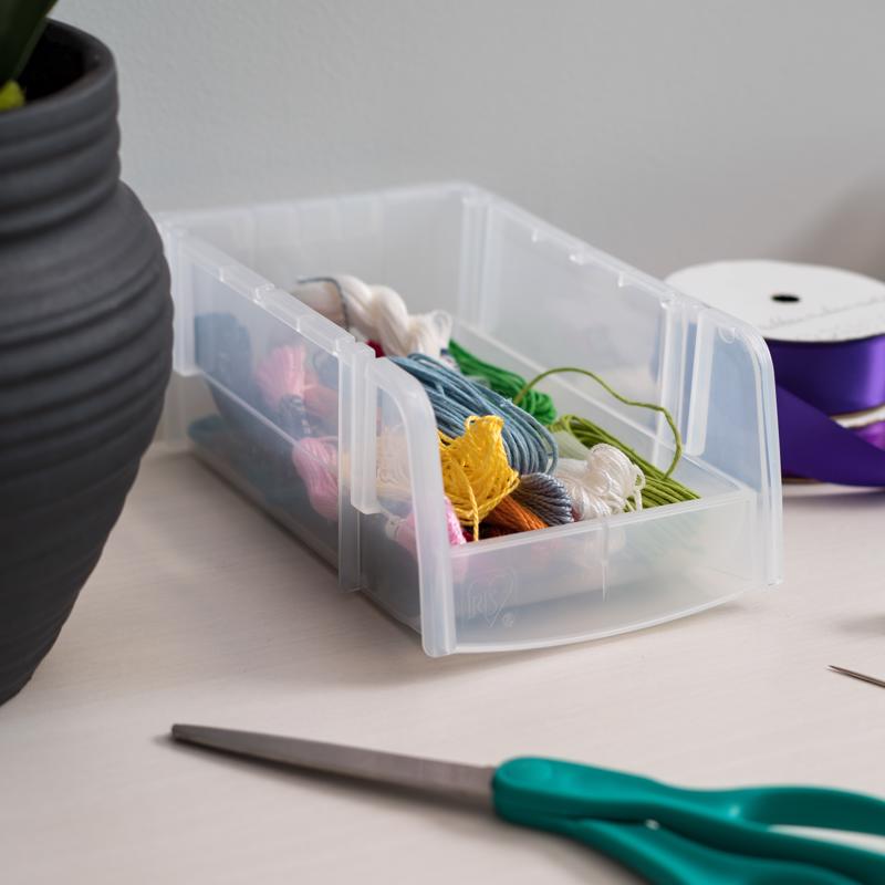 IRIS Clear Storage Bin 3 in. H X 4.5 in. W X 7.5 in. D Stackable
