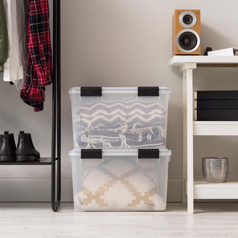 IRIS Weatherpro 46 qt Clear Storage Box 11.75 in. H X 15.75 in. W X 19.7 in. D Stackable