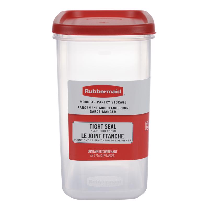 Rubbermaid 16 cups Clear/Red Food Storage Container