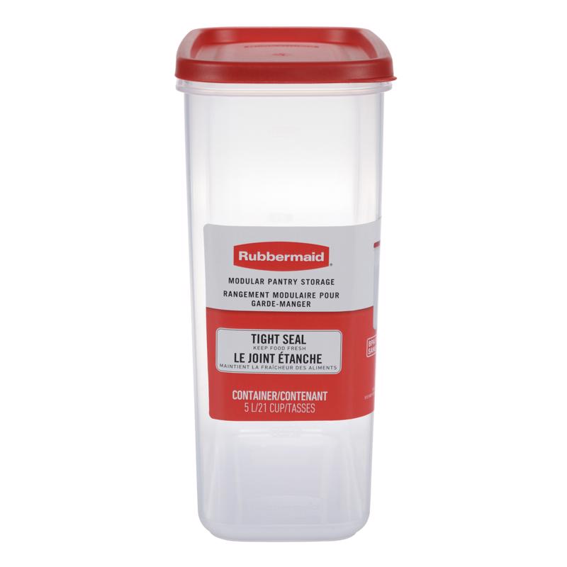 Rubbermaid 21 cups Clear/Red Food Storage Container