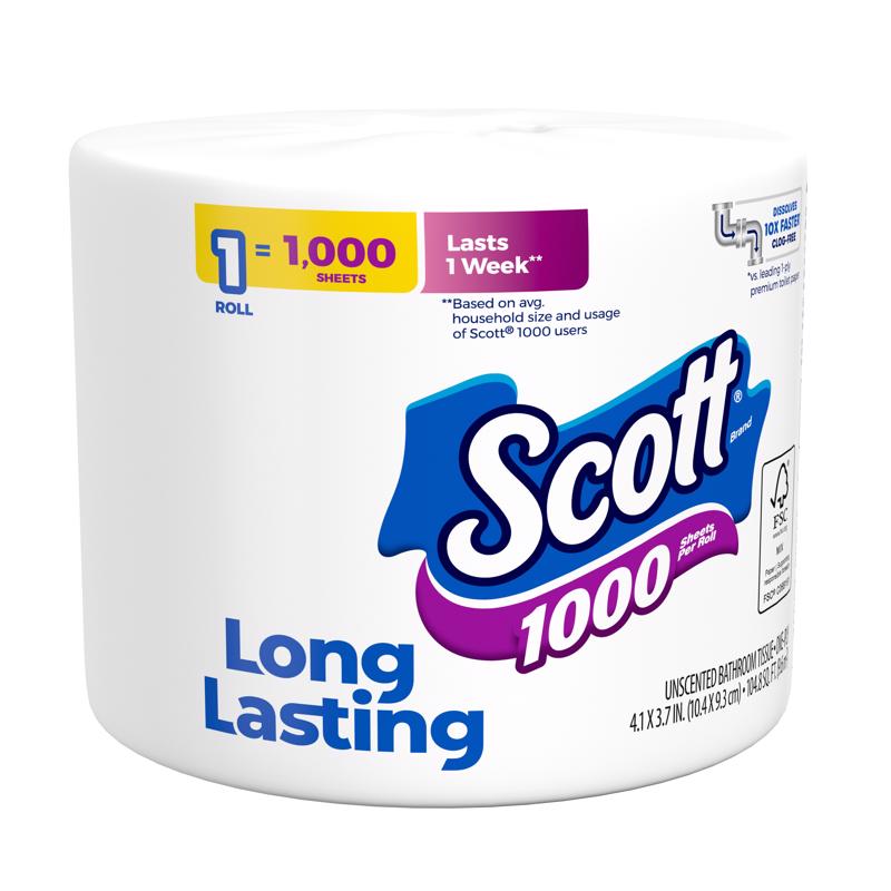 Scott Toilet Paper 1 Rolls 1000 sheet 104.8 sq ft