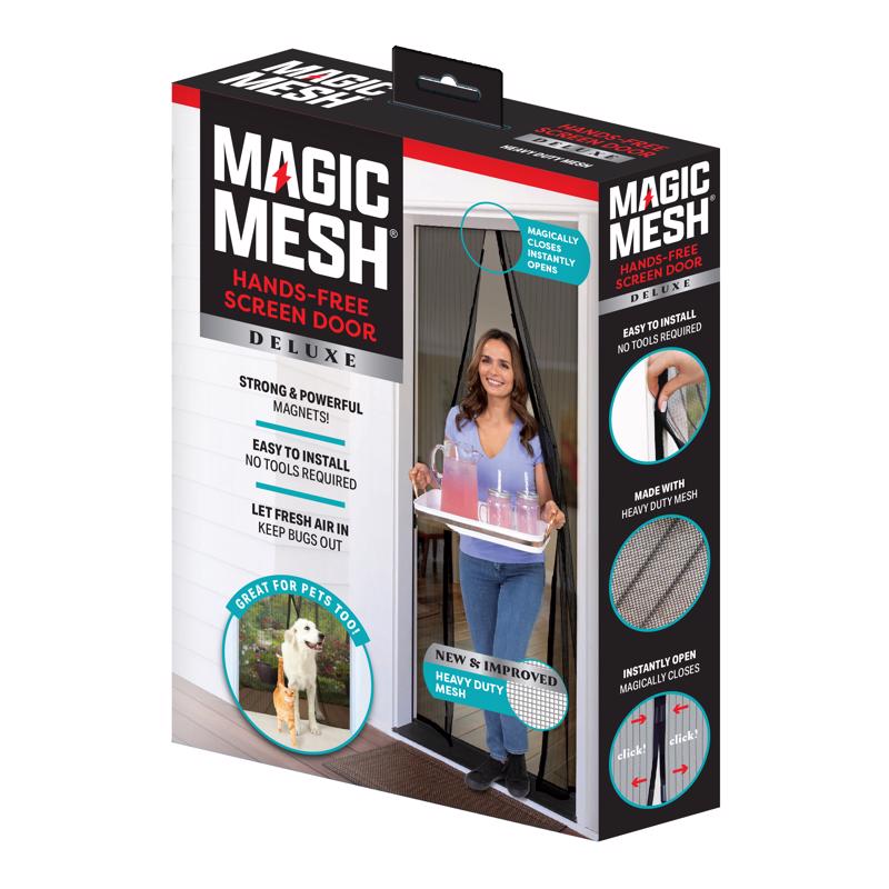 As Seen On Tv Magic Mesh 83 in. H X 39 in. W Black Mesh Hands-Free Magnetic Screen Door