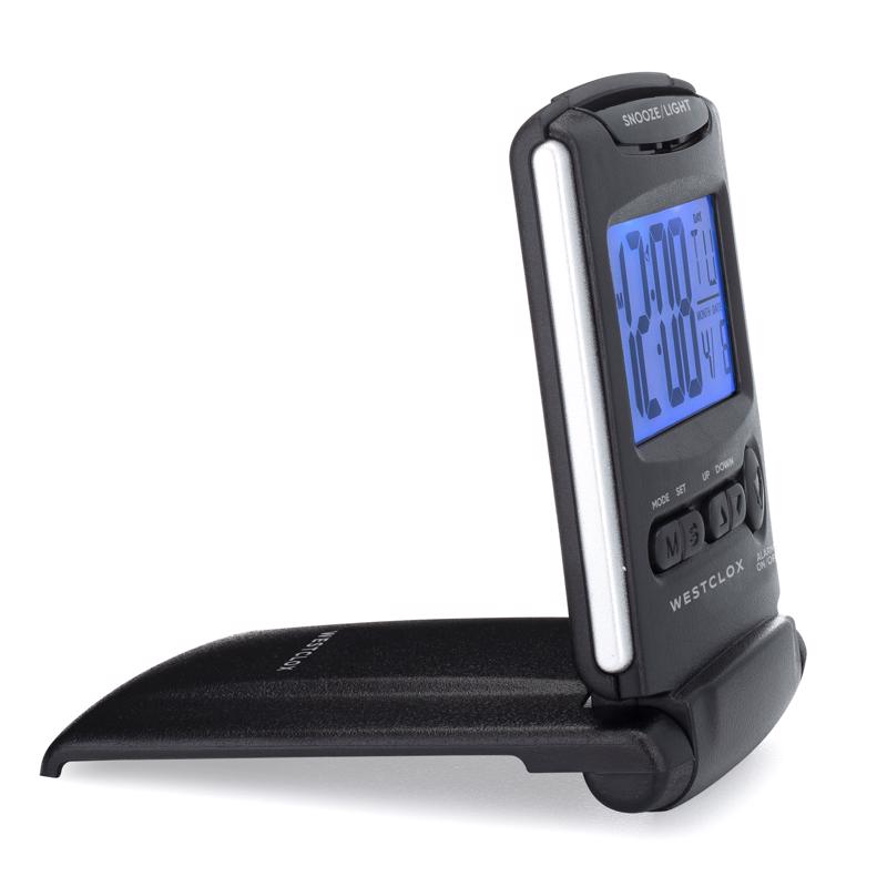 Westclox Black Travel Alarm Clock LCD