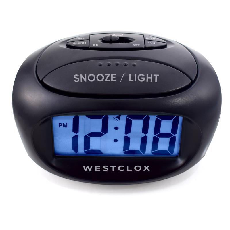 Westclox 1 in. Black Alarm Clock Digital