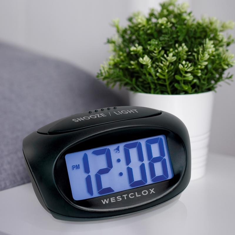 Westclox 1 in. Black Alarm Clock Digital