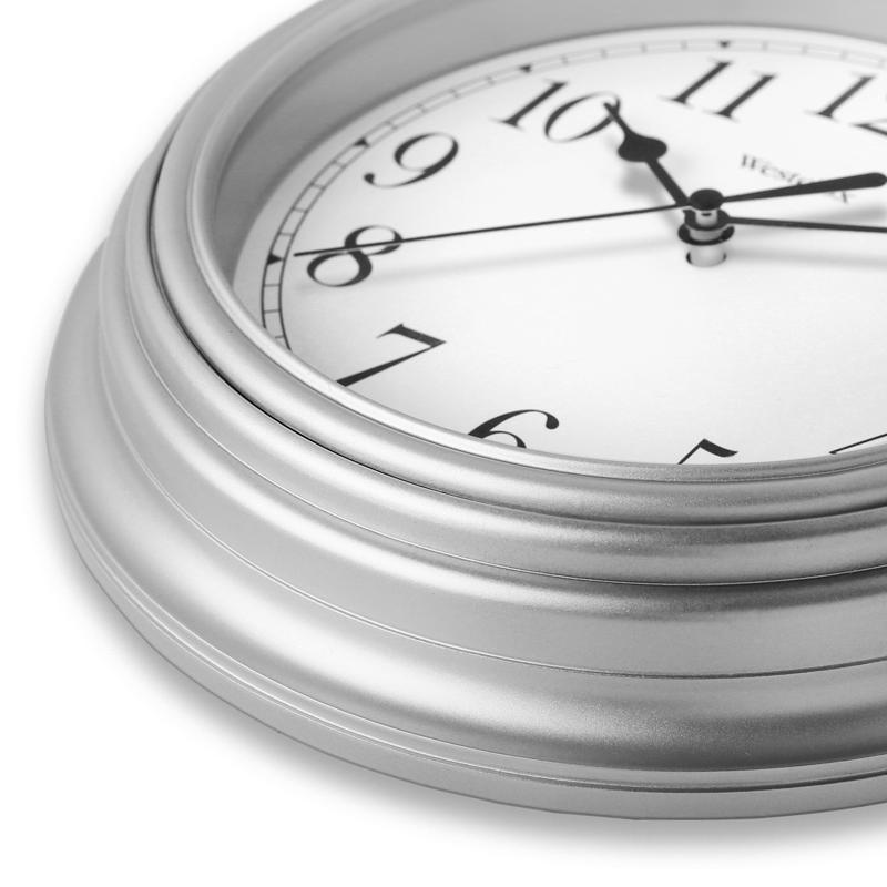 Westclox 8.5 in. L X 8.5 in. W Indoor Classic Analog Wall Clock Glass/Plastic Silver