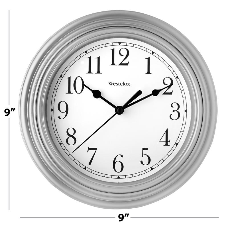 Westclox 8.5 in. L X 8.5 in. W Indoor Classic Analog Wall Clock Glass/Plastic Silver