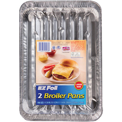 Hefty EZ Foil 8-1/2 in. W X 11-3/4 in. L Super Broiler Pan Silver 2 pk