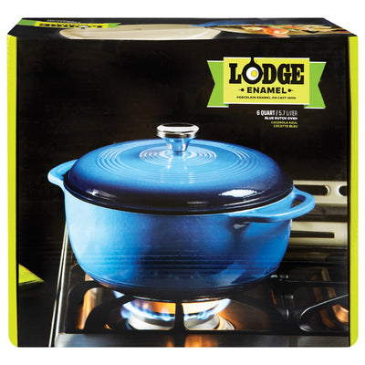 Lodge Logic Cast Iron Dutch Oven 10.5 in. 6 qt Blue