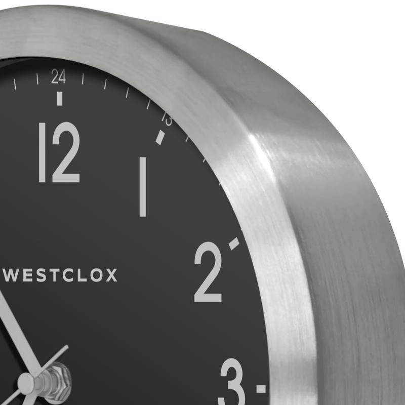 Westclox 9 in. L X 9 in. W Indoor Analog Wall Clock Metal Black