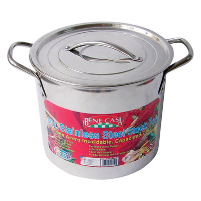 Bene Casa Stainless Steel Stock Pot 8.38 in. 8 qt Silver