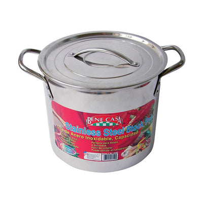 Bene Casa Stainless Steel Stock Pot 11.18 in. 20 qt Silver