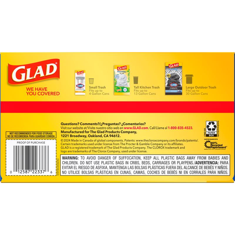 Glad 13 gal No Scent Tall Kitchen Bags Drawstring 45 pk