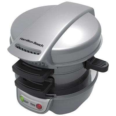 Hamilton Beach Gray Metal Nonstick Surface Breakfast Sandwich Maker