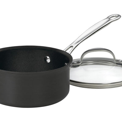 Cuisinart Chef's Classic Stainless Steel Sauce Pan With Lid 1-1/2 qt Black