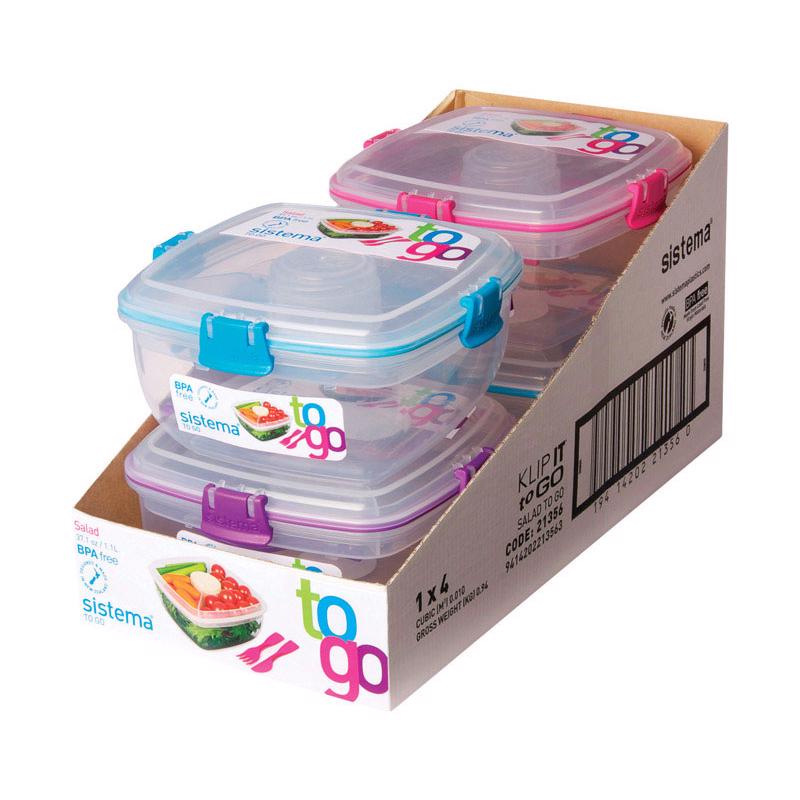 Sistema To Go 37.1 oz Assorted Salad Container