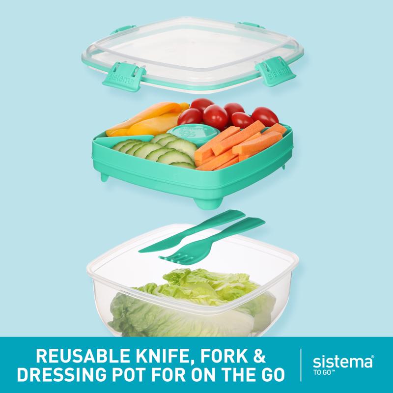 Sistema To Go 37.1 oz Assorted Salad Container
