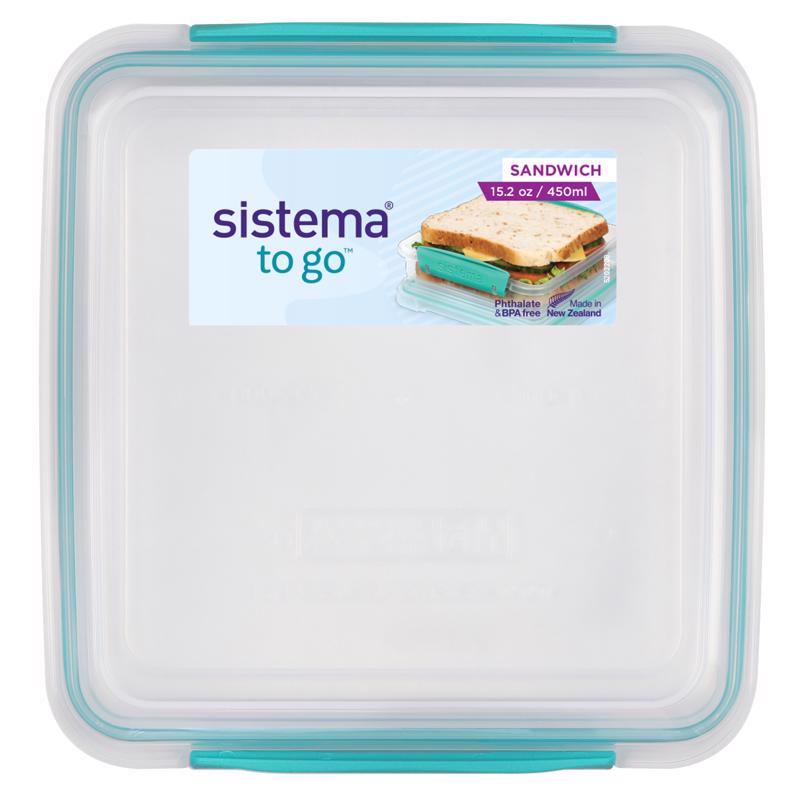 Sistema 15.2 oz Clear Sandwich Box