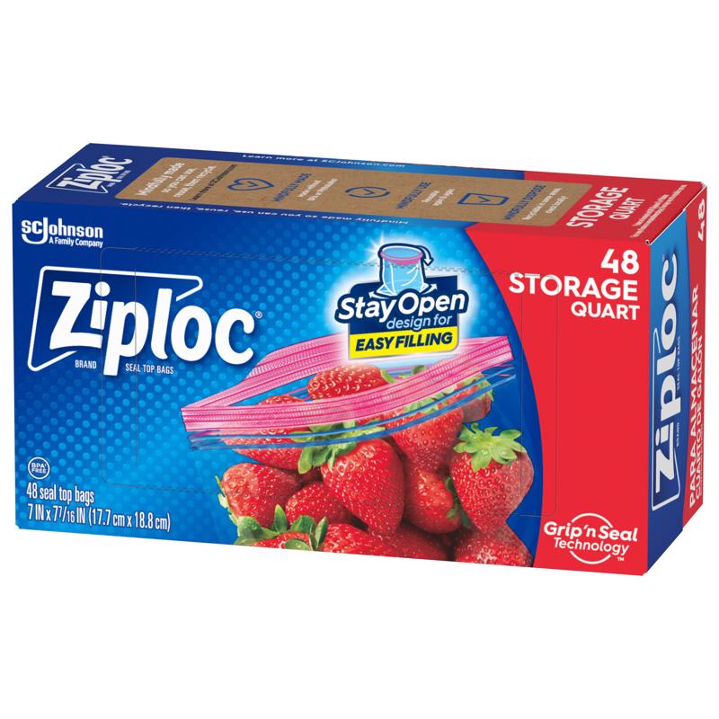 Ziploc 1 qt Clear Food Storage Bag 48 pk