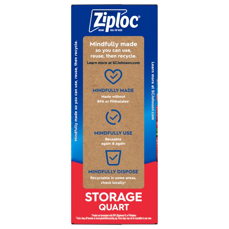 Ziploc 1 qt Clear Food Storage Bag 48 pk