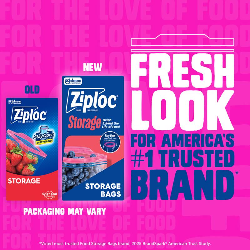 Ziploc 1 qt Clear Food Storage Bag 48 pk