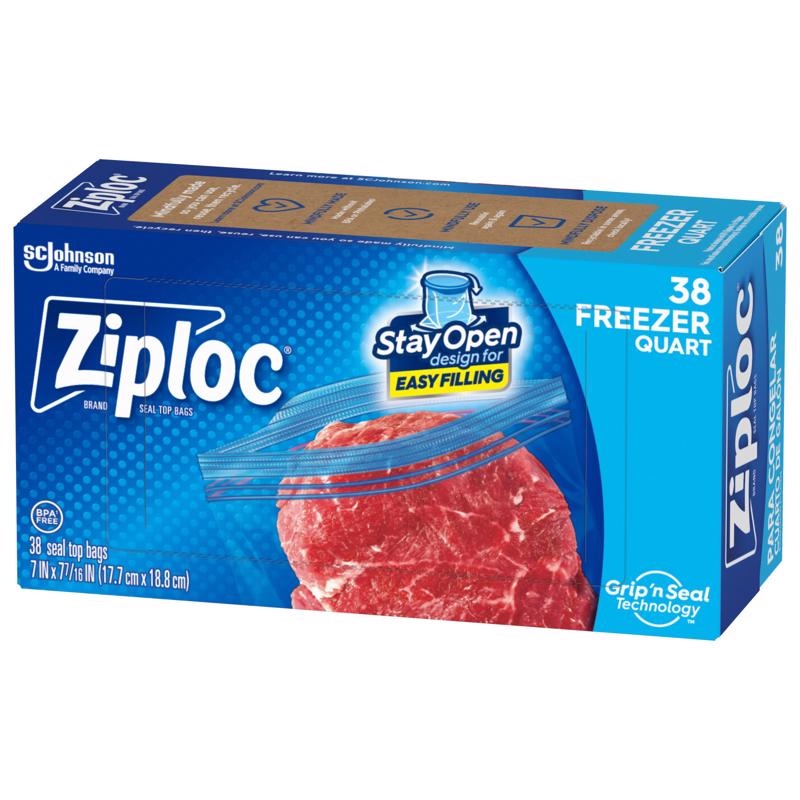 Ziploc 1 qt Clear Freezer Bag 38 pk