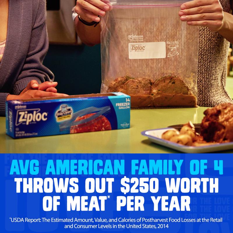 Ziploc 1 gal Clear Freezer Bag 28 pk