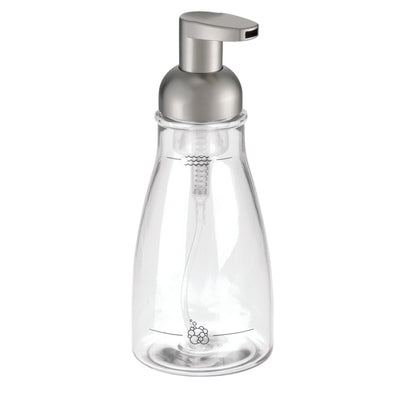 iDesign Brushed Nickel Clear Plastic Soap Pump
