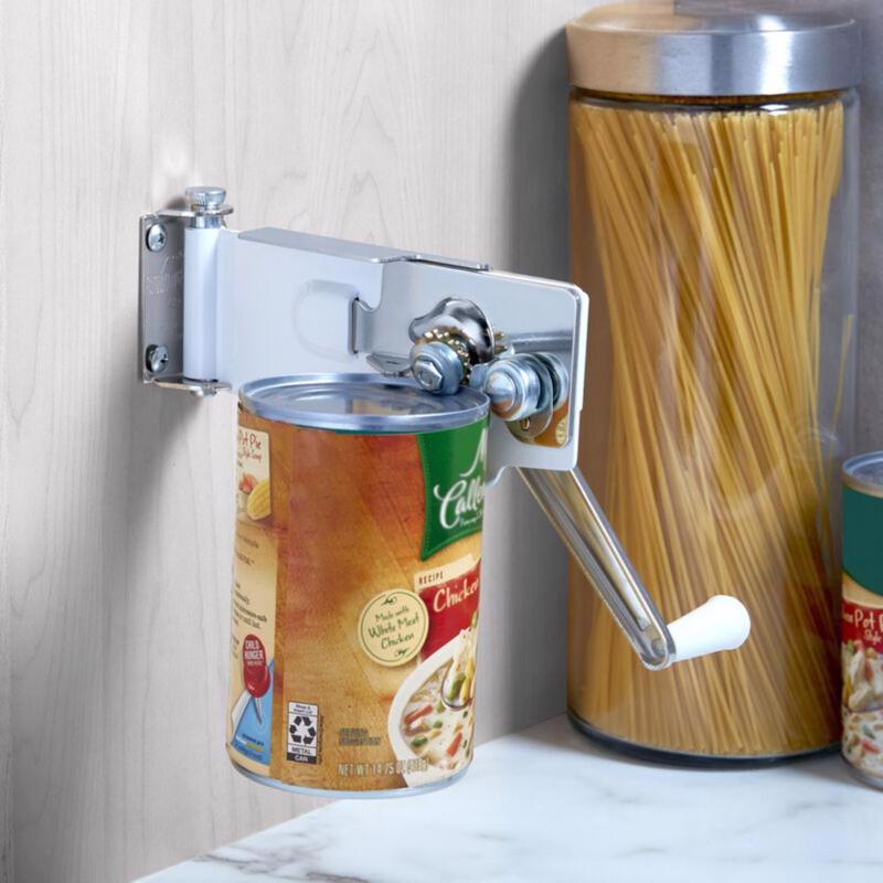 Swing-A-Way White Steel Manual Wall Mount Can Opener