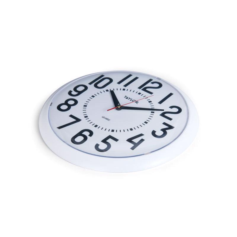 Taylor Big and Bold Dial Clock Plastic Black/White 13.25 in.