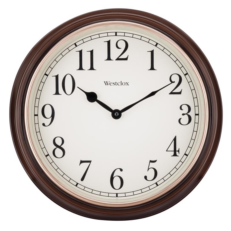 Westclox 15.5 in. L X 15.5 in. W Indoor Classic Analog Wall Clock Glass/Wood Brown