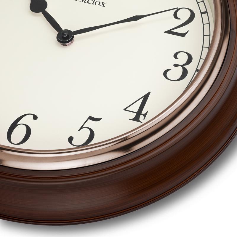 Westclox 15.5 in. L X 15.5 in. W Indoor Classic Analog Wall Clock Glass/Wood Brown