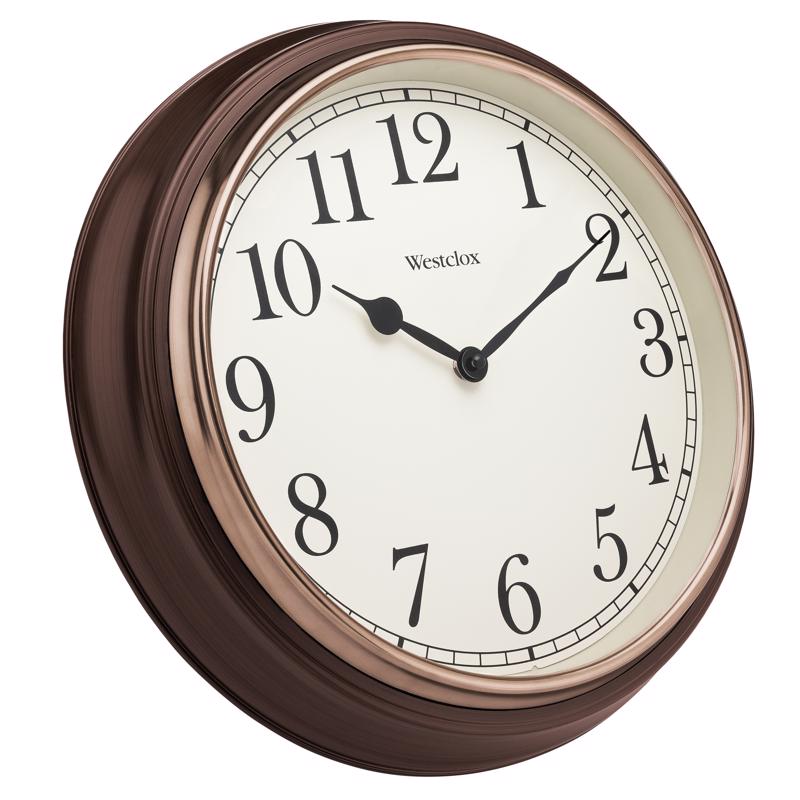 Westclox 15.5 in. L X 15.5 in. W Indoor Classic Analog Wall Clock Glass/Wood Brown