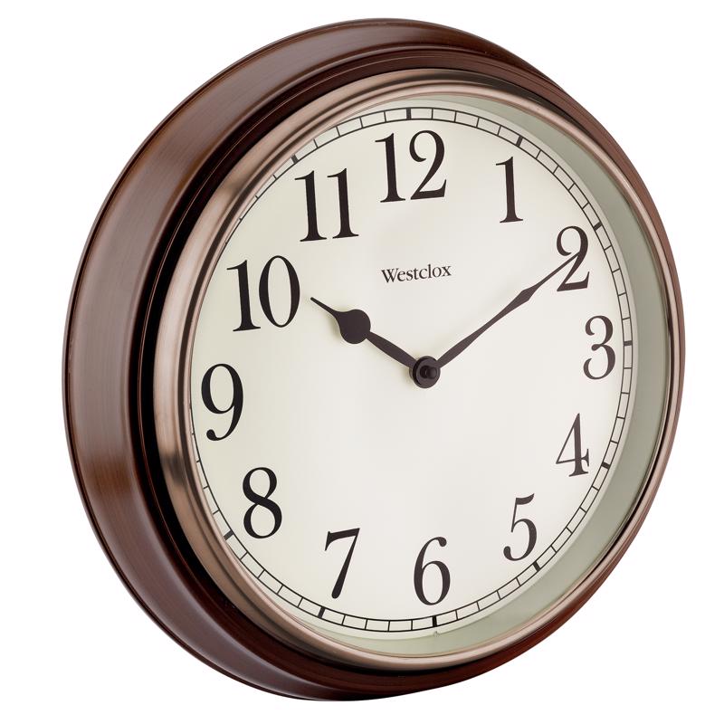 Westclox 15.5 in. L X 15.5 in. W Indoor Classic Analog Wall Clock Glass/Wood Brown