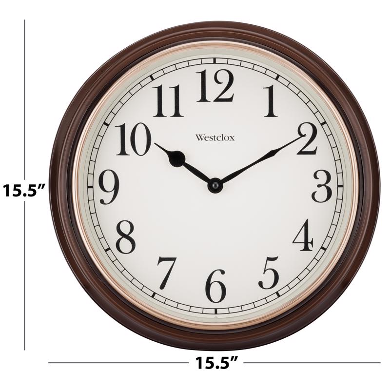 Westclox 15.5 in. L X 15.5 in. W Indoor Classic Analog Wall Clock Glass/Wood Brown