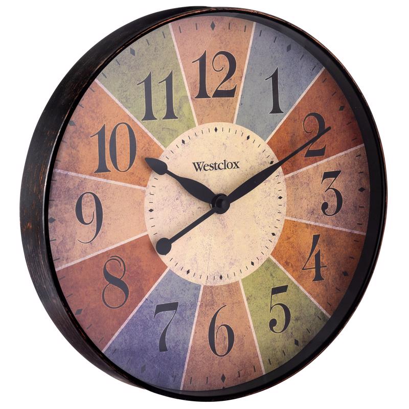 Westclox 12 in. L X 12 in. W Indoor Casual Analog Wall Clock Glass/Plastic Multicolored