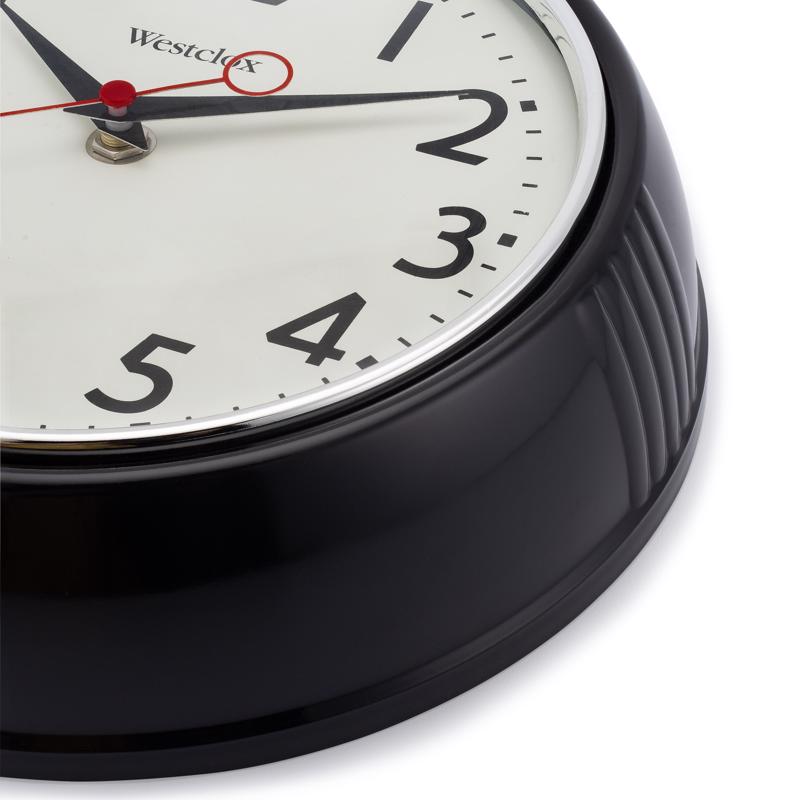 Westclox 9.75 in. L X 9 in. W Indoor Modern Analog Wall Clock Glass/Plastic Black