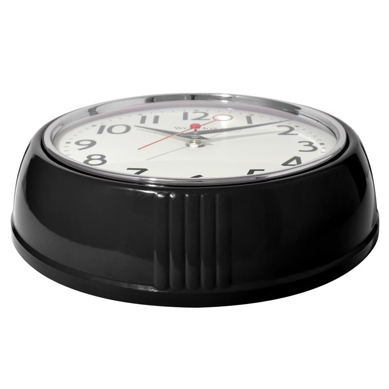 Westclox 9.75 in. L X 9 in. W Indoor Modern Analog Wall Clock Glass/Plastic Black