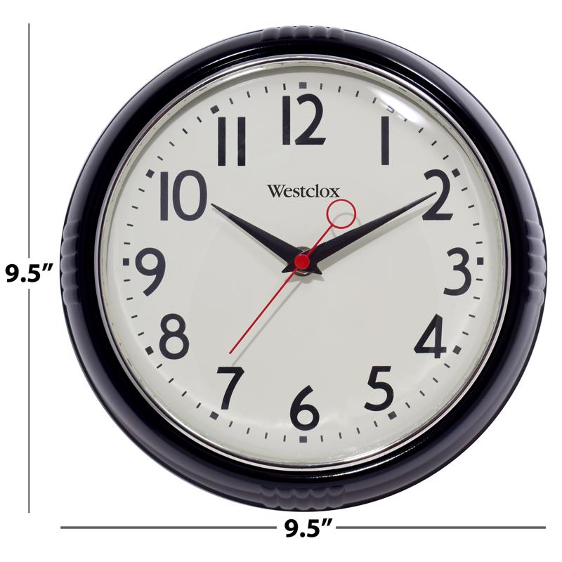 Westclox 9.75 in. L X 9 in. W Indoor Modern Analog Wall Clock Glass/Plastic Black